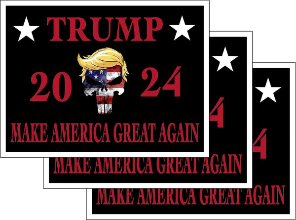 3 Pack Eco Punisher Trump 2024 Make America Great Again Bumper Magnet 4 in x 3 in