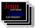 3 Pack Eco Jesus is My Savior Trump is My President Bumper Magnet 4 in x 3 in