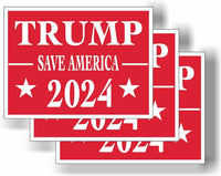 3 Pack Eco Trump 2024 Red Save America Bumper Magnet 4 in x 3 in