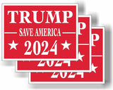 3 Pack Eco Trump 2024 Red Save America Bumper Magnet 4 in x 3 in