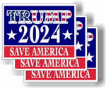 3 Pack Eco Trump 2024 Save America Bumper Magnet 4 in x 3 in