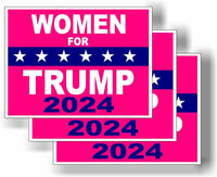 3 Pack Eco Women for Trump 2024 Pink Bumper Magnet 4 in x 3 in