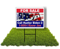 Eco For Sale Usa Call Hunter Biden Trump 12X16 In Yard Road Sign W/Stand