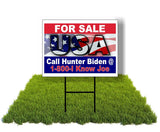 Eco For Sale Usa Call Hunter Biden Trump 12X16 In Yard Road Sign W/Stand