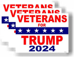 3 Pack Eco Veterans for Trump 2024 Size Bumper Magnet 4 in x 3 in