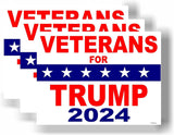 3 Pack Eco Veterans for Trump 2024 Size Bumper Magnet 4 in x 3 in