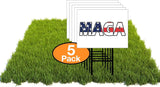 Eco TRUMP MAGA FLAG 5 Double Sided 12x16 in Yard Road Sign w/Stand