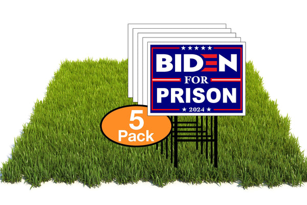 Eco Biden For Prison 2024 Political Trump 12X16 In Yard Road Sign W/Stand