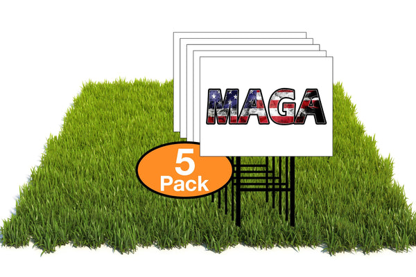 Eco Trump Maga Distressed Flag 12X16 In Yard Road Sign W/Stand