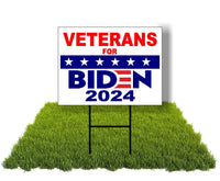 Eco Veterans For Biden 2024 Joe Biden 12X16 In Yard Road Sign W/Stand