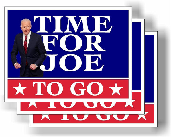 3 Pack Eco Time for Joe to Go Biden Picture Bumper Magnet 4 in x 3 in
