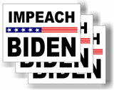 3 Pack Eco Impeach Biden White Background Bumper Magnet 4 in x 3 in