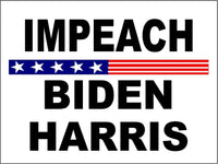 3 Pack Eco Impeach Biden Harris White Background Bumper Magnet 4 in x 3 in