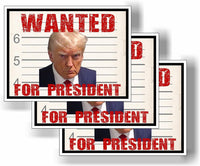 3 Pack Eco Wanted for President Trump Republican Bumper Magnet 4 in x 3 in