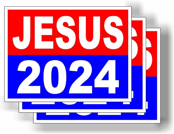 3 Pack Eco Jesus 2024 Bumper Magnet 4 in x 3 in