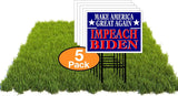Eco MAKE AMERICA GREAT AGAIN IMPEACH BIDEN 5 Double Sided 12x16 in Yard Road Sign w/Stand