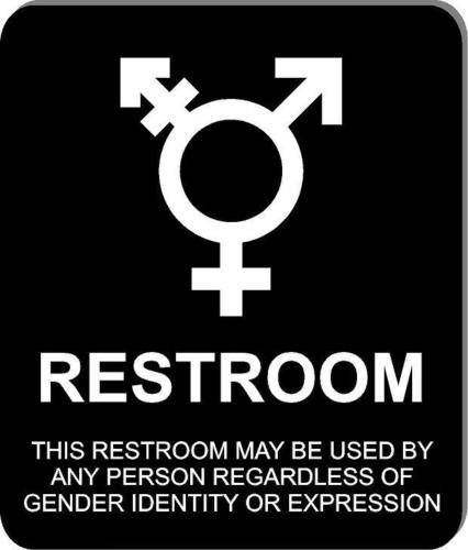 Bathroom sign RESTROOM SIGN Aluminum LBGTQ, LGBT or GLBT 8-1/2" X 10"